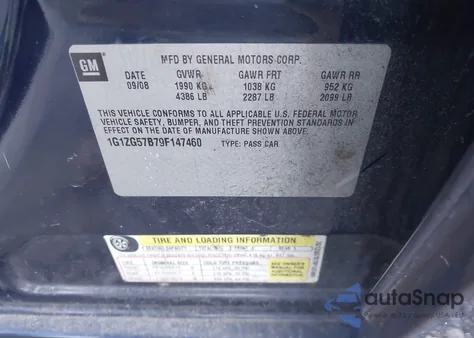 2009 Chevrolet Malibu Ls z USA, uszkodzony, nr VIN 1G1ZG57B79F147460